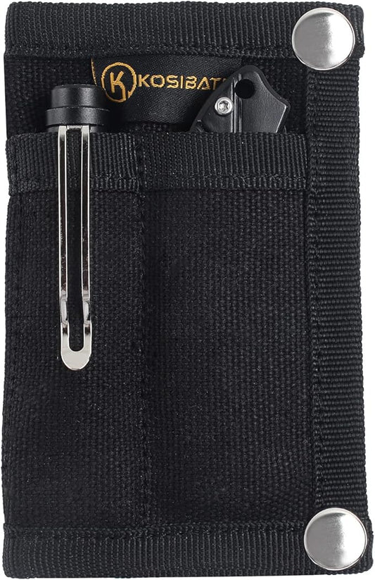 Kosibate EDC Pouch, EDC Organizer, Tool Pouch for Knife/Flashlight/Tactical Pen/Card-Men's Slim Pocket Organizer for Daily Carry