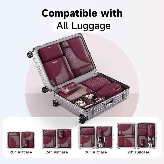 9 Set Packing Cubes for Travel, Gifts for Women Mom,Anti-Tearing Suitcase Organizer,OlarHike Vacation Essentials & Accessories for Cruise Ship