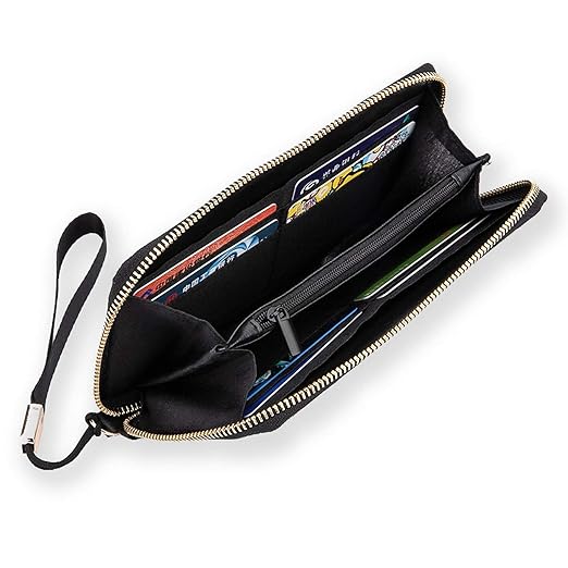 Unisex Zip Around Wallet for Adults Teens Cartoon Diamonds Background Blue Coin Pouch Cash Pocket PU Leather Wallets Card Holder Organizer Designer Purse with Wristlet Strap
