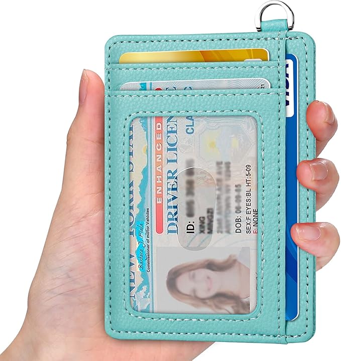 EcoVision Slim Minimalist Front Pocket Wallet, RFID Blocking Credit Card Holder Wallet with Detachable D-Shackle for Men Women