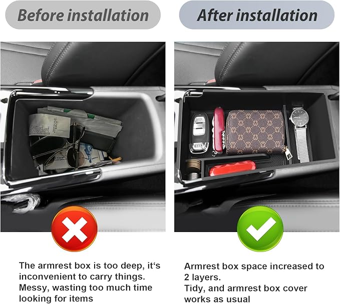SKTU for 2021 2022 2023 2024 Kia K5 Center Console Organizer 2023 2024 K5 Storage Box Organizer Container Armrest Insert Organizer ABS Tray Pallet with USB Hole and Coin Holder