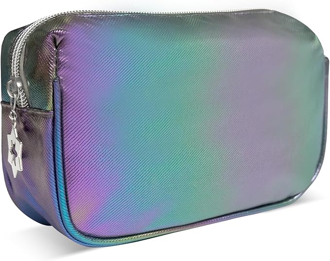 Small Makeup Bag，Travel Cosmetic Bag Organizer，Toiletry Bag with Zipper，Accessories Storage Bag for Women-Holographic