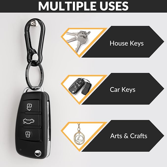 Rainspire Key Ring Keychain Keyrings Key Chain Holder Clip Key Organizer Key Chain Ring for Men and Women, 3 Pack