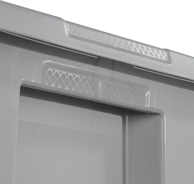 18-Gallon Plastic Storage Bins with Snap-on Lids – 8-Pack, Home Organization Essential (Light Gray)