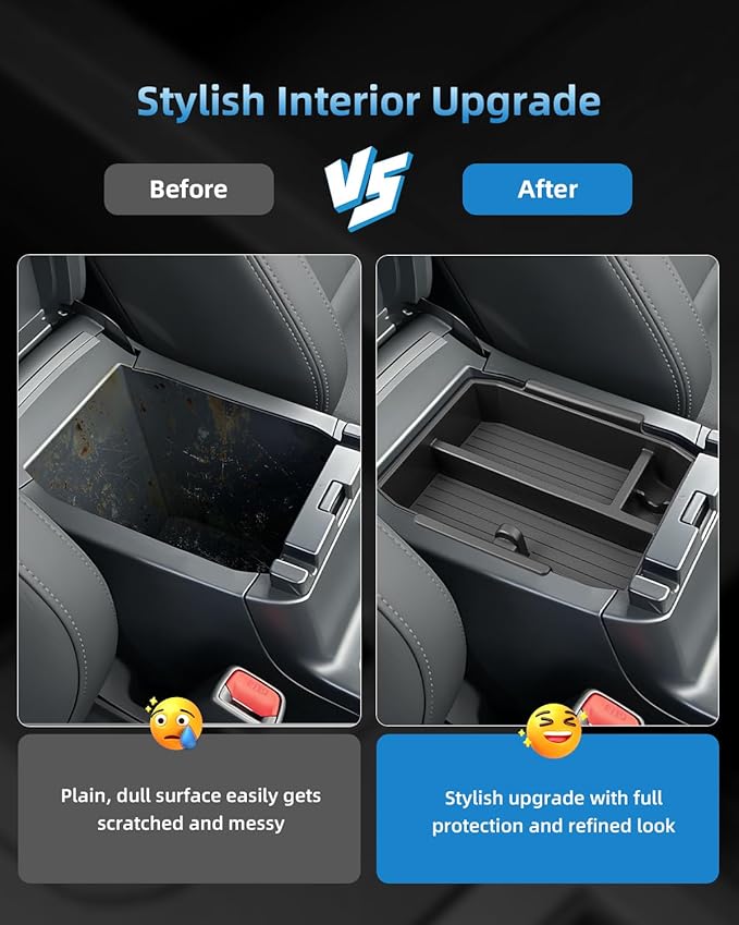 Double-Layer Center Console Organizer for 2026 Subaru Outback(Premium, Limited, Touring, Wilderness, Limited XT, Touring XT), Armrest Storage Box Insert Tray, Outback Interior Accessories