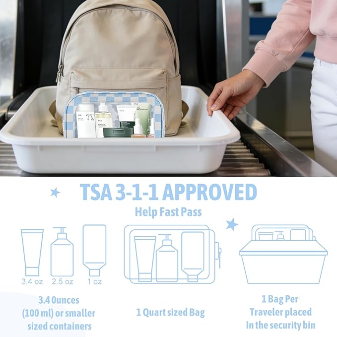 YOPCDJ 5PCS Diaper Bag Organizer Pouch Set, TSA Approved Toiletry Bag，Clear Waterproof TPU Makeup Bag Set Travel Organizer Bags for Women and Kids