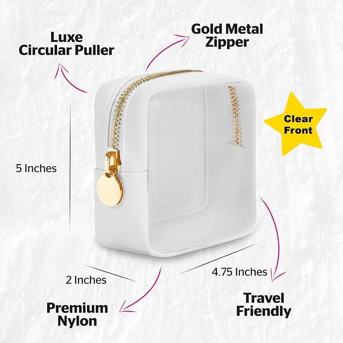 Mini Clear Cosmetic Pouch for Travel & Purse by DANCOUR