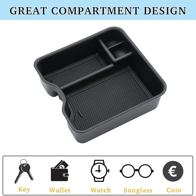 Center Console Organizer for 2023-2026 Range Rover & Range Rover Sport (with Refrigerator), Armrest Storage Box Insert Tray Interior Accessories