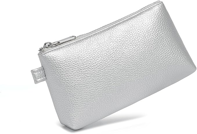 PU Leather Makeup Simple and Convenient Handbag Small Exquisite Storage Bag (PU/Pearl Silver)