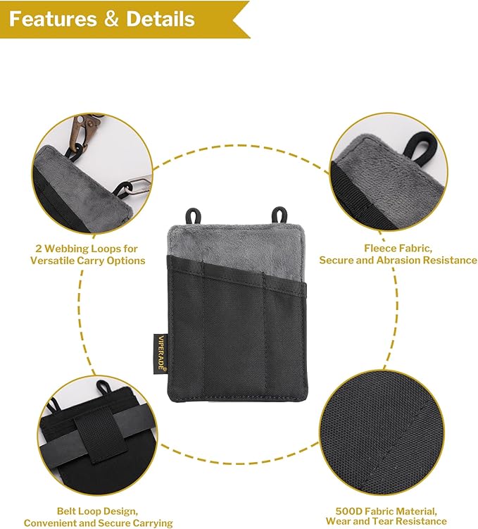 VIPERADE Slim EDC Pouch, Mini Pocket Organizer for Men, EDC Belt Organizer for Knife/Flashlight/Pen/Pry Bar/Mini Tools/Pocket Notebook