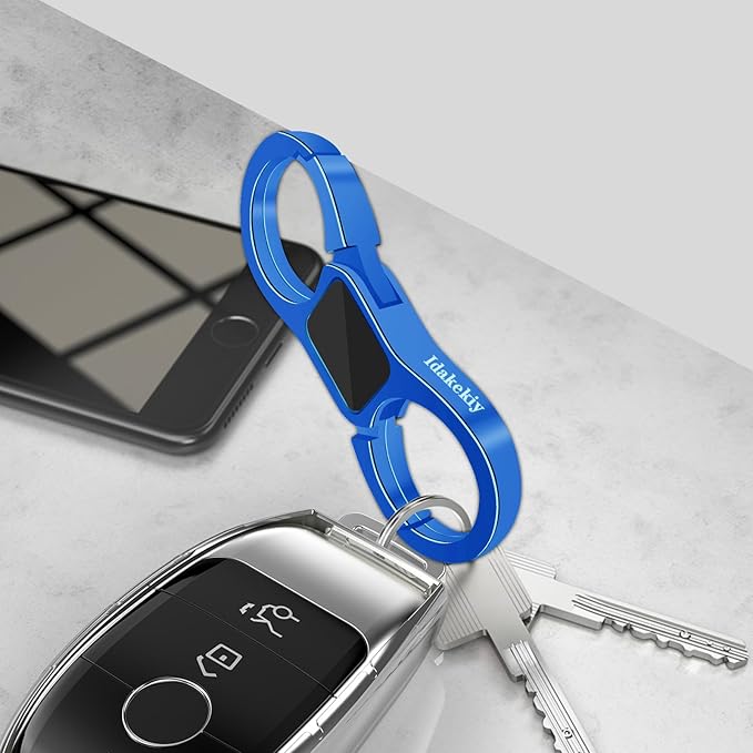 Idakekiy Key Chain Quick Release Spring with 4 Key Rings Heavy Duty Car Keychain Organizer for Men and Women