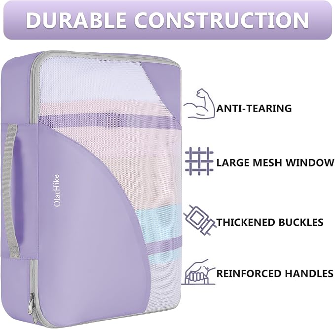 8 Set Packing Cubes for Travel, Gifts for Women Mom,Anti-Tearing Suitcase Organizer,OlarHike Vacation Essentials & Accessories for Cruise Ship