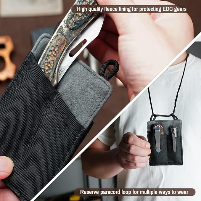 VIPERADE Slim EDC Pouch, Mini Pocket Organizer for Men, EDC Belt Organizer for Knife/Flashlight/Pen/Pry Bar/Mini Tools/Pocket Notebook