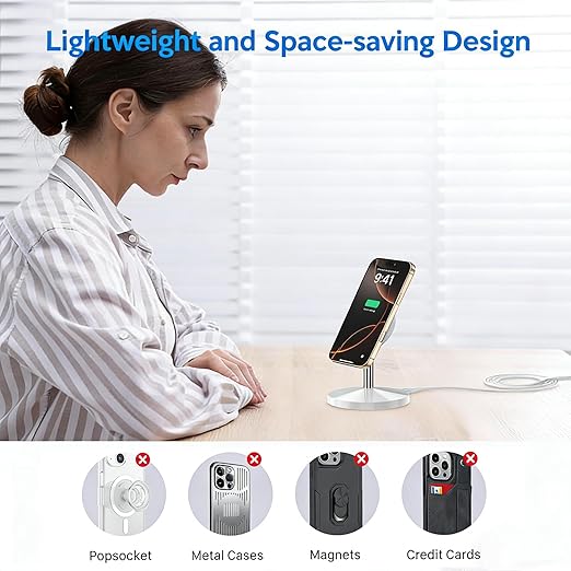 Magnetic Wireless Mag Safe Charger iPhone Stand,Magnet Wireless iPhone Charger Stand 6FT Fast Mag-Safe Charging Station Pad for Apple iPhone 16 Pro Max/16/16 Plus/15 Pro Max/14/13/12,AirPods Pro 2/3/4