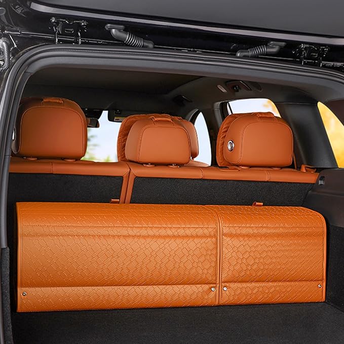Ergocar Car Trunk Storage Organizer Leather Car Storage Box Clean Tool Accessories Container Folding Magnetic Cover Waterproof Suitable for SUV/Truck/Automotive