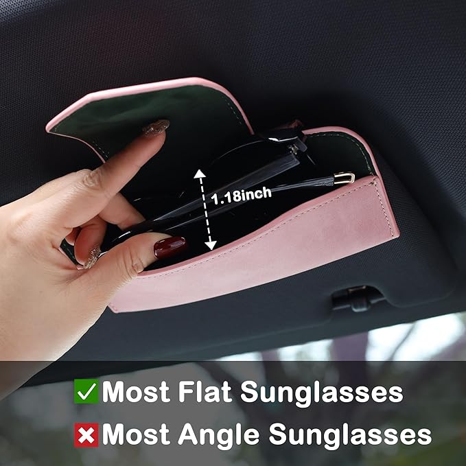 COOLYOUTH Sunglass Holder for Car Visor Car Sunglass Holder Glasses Holder with Clip Car Accessories for Women Men