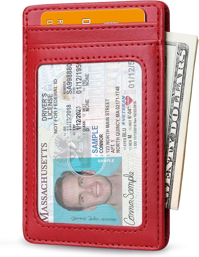 Buffway Mens Slim Wallet, Minimalist Thin Front Pocket Leather Credit Card Holder with RFID Blocking for Work Travel | Minimalist, Thin, Front Pocket, Credit Card Holder, RFID Blocking, for Work Travel