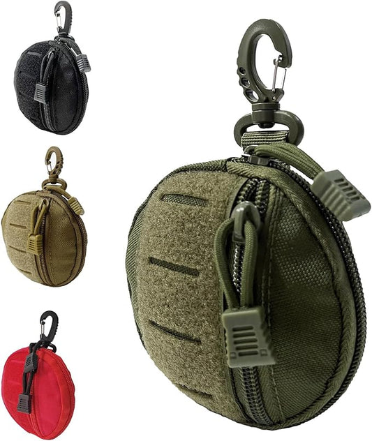 1000D Laser Cut Molle Pouch EDC Pouch Tactical Round Zipper Bag Case Coin Pouches Coin Purse Keychain Little Change Wallet Wireless Headset Pack Gadget Bag