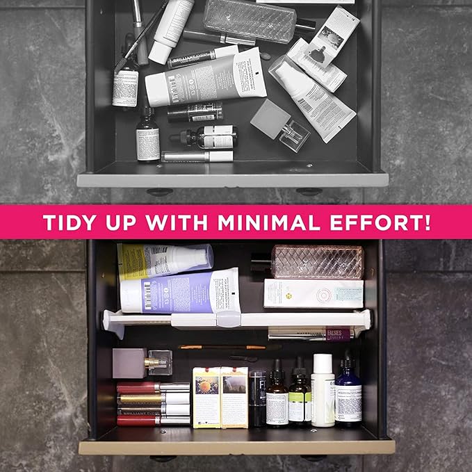 6 Drawer Organizer and Dividers, Organize Silverware and Utensils in Home Kitchen, Divider for Clothes in Bedroom Dresser, Designed to Not Snag Underwear and Bra Fabrics, Bathroom Storage Organizers