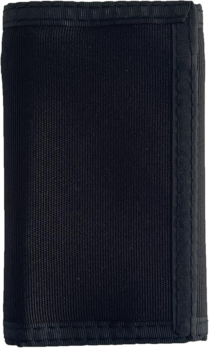Sprocket Nylon Trifold Wallet with Zippered Coin Pocket (Black), 3 x 5