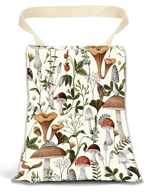 Car Garbage Can, Car Trash Bag, Car Garbage Bag, Hanging Car Trash Can for Car Accessories, Vehicle, Travelling, Camping, Cute Car Back Seat Organizer, Cute Boho Mushrooms