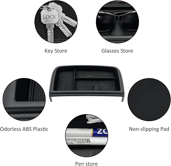 JOJOMARK Dash Storage Tray Insert behind Screen Organizer Storage Accessories fit for 2021 2022 2023 2024 GMC Yukon Chevy Tahoe Suburban Fit for Power Sliding Console