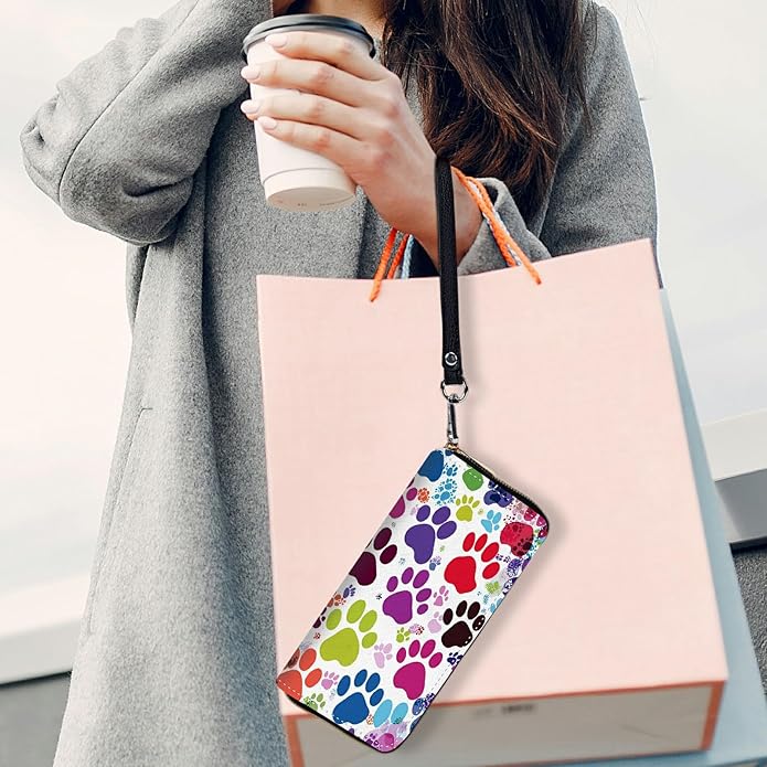 Wristlet Wallet for Women, RFID Blocking Phone Wallet, Large Capacity Zip Around Clutch, Fits iPhone 15 Pro Max, Travel Organizer Purse