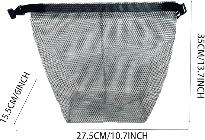 Waterproof Mesh Cosmetic Bag for Travel, Gym, Bathroom, Quick-Dry Toiletry Organizer with Handle Portable Makeup Pouch Grey