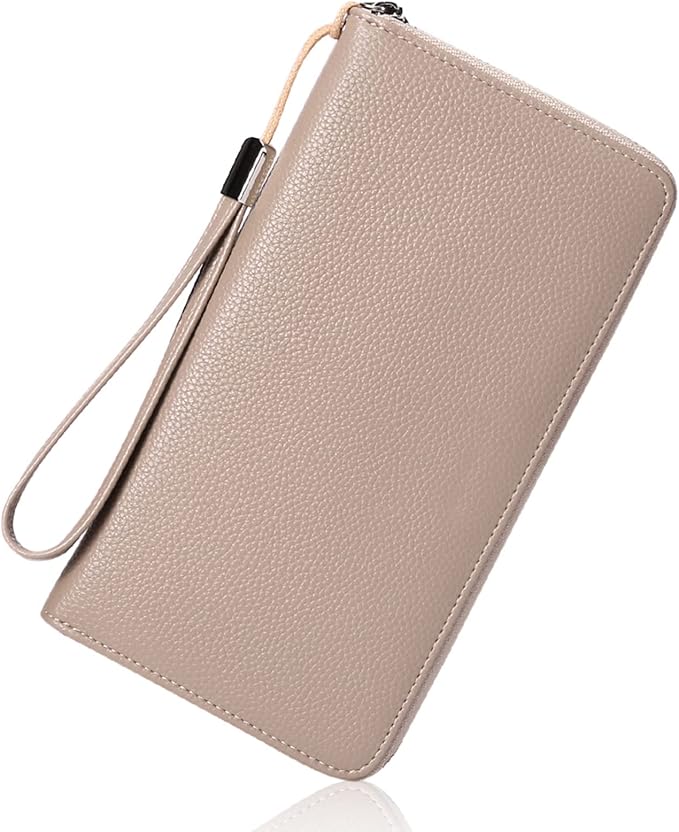 GOIACII Womens Wallet RFID Blocking Leather Zip Around Wallet Large Capacity Long Purse Credit Card Clutch Wristlet | RFID Blocking, Zip Around, Large Capacity, Long, Credit Card, Clutch