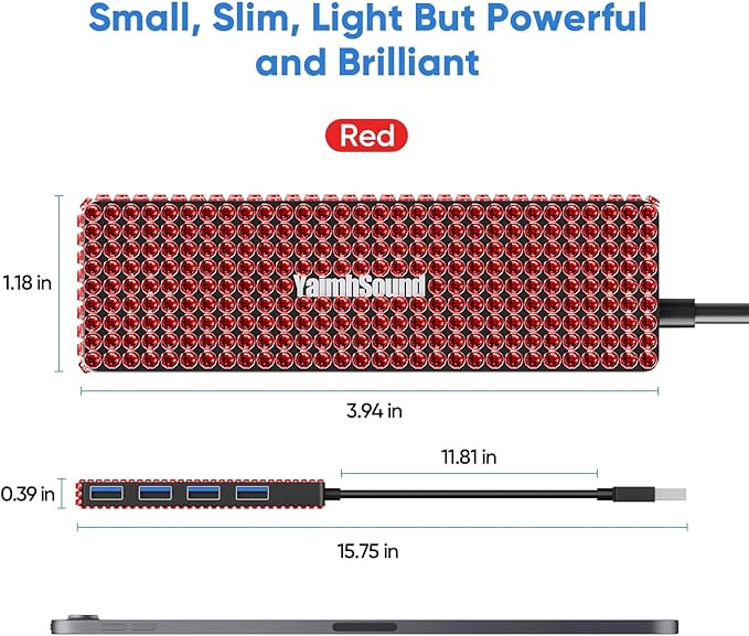 USB Splitter for Laptop, Laptop USB Port Expander, USB Hub Adapter for PC,MacBook Pro,Mac Air,Surface, Flash Drive, SSD,Gaming, Red