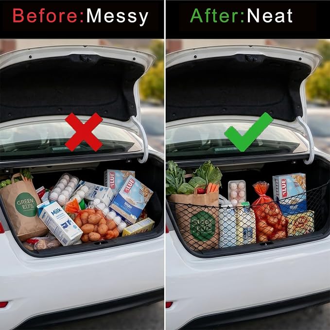 Truck Cargo Net Nylon Universal Heavy-Duty Truck Storage Mesh Pouch | Pickup Cargo Organizer Trunk Mesh Cargo Net (35x15.7Inch)