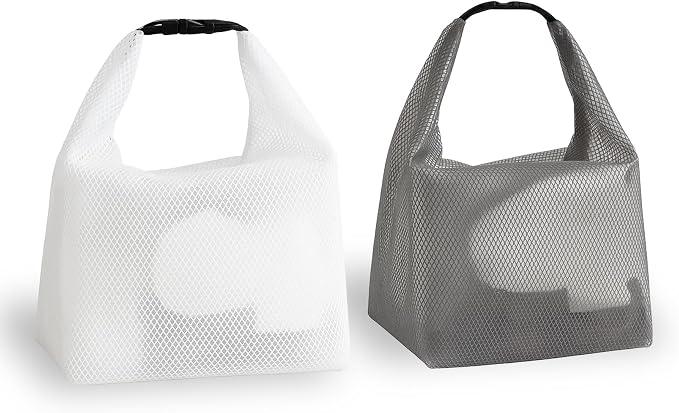 2 Pack Waterproof Travel Toiletry Bag – Large Clear EVA Bags for Gym, Travel, Daily Use & Cosmetics – Dry-Wet Separation, Snap Buckle, Lightweight Foldable Design (Gray & White)