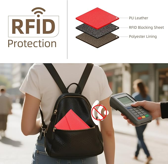 ZOPPEN Mulit-purpose Rfid Blocking Passport Holder Travel Wallet (Ver.4) Passport and Vaccine Card Holder ComboTri-fold Document Organizer Travel Essentials