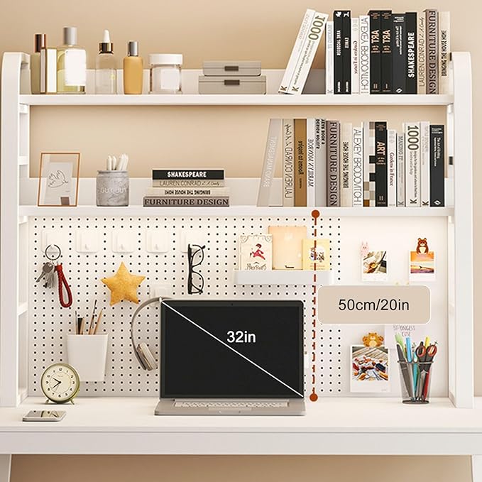Desk Shelf, Desk Extension Shelf, Desk Extender Side Table, Heavy Duty Desktop Organizer, 3 Tier Desk Extension Shelving Unit for Table Accessories(115x93x25cm/45x37x10in)