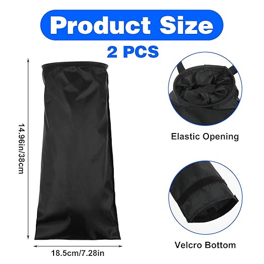 2PCS Car Garbage Bag Hanging, Washable Travel Automotive Trash Can Bags with Top Elastic Vent & Sticky Strap Bottom Opening, Independent Detachable Leak-Proof Seat Back Tash Bin for Car, Suv, Truck