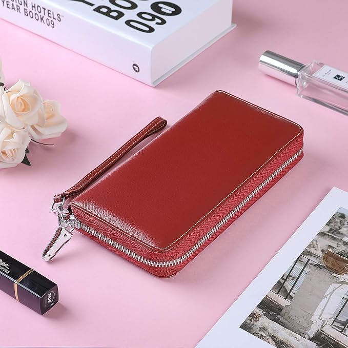 Lavemi Small Compact Women Wallet RFID Blocking Genuine Leather Bifold Purse with ID Windows