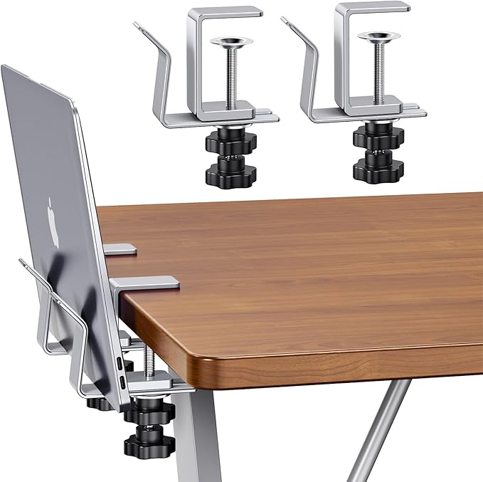 Vertical Laptop Stand, Adjustable Laptop Holder for Desk Side, fits All MacBook/Surface/Samsung/HP/Dell/Chrome Book (Silvery)