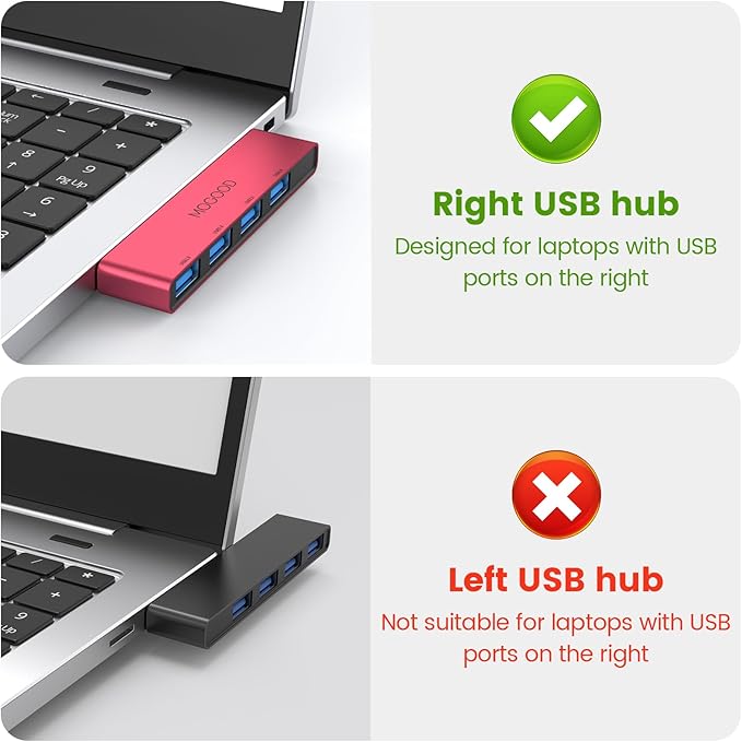 USB Splitter MOGOOD USB Splitter USB Hub 3.0 USB Hub for Laptop Multiport Adapter USB Port Expander USB Data Hub Splitter for Laptop,PC,MacBook,Mac Pro,Mac mini,iMac,Surface Pro