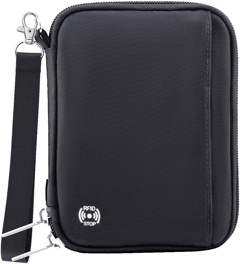 WALNEW Passport Holder for Travel - RFID Blocking Travel Wallet Essentials Organizer with Card Slots & Zipper Pocket (Women/Men)