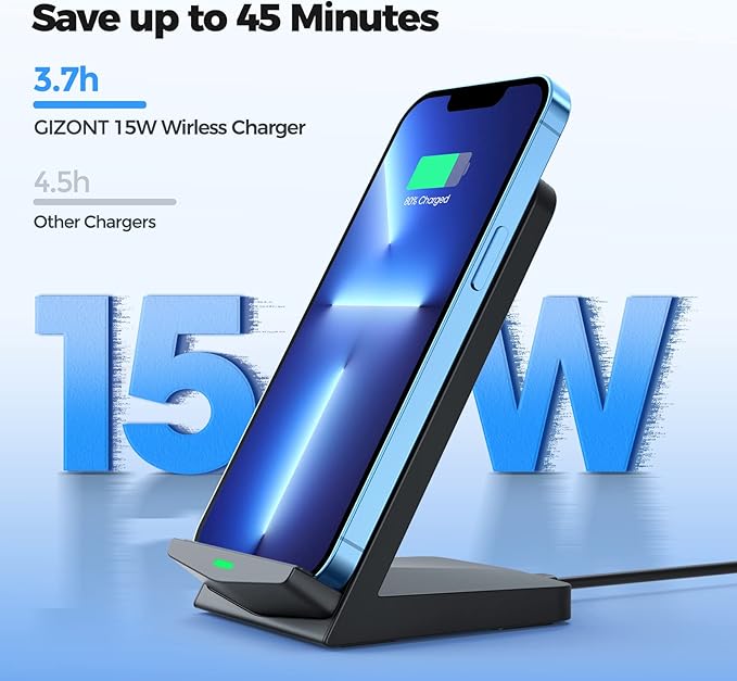 Wireless Charger [2 Pack],15W Fast Wireless Charging Stand,Wireless Charger Compatible with iPhone 15/15 Plus/15 Pro Max/14/13/12 /11Pro Max/XR/XS/X/8 Plus,Galaxy S23/S22/S21/S20 Note 20/10,Google,etc