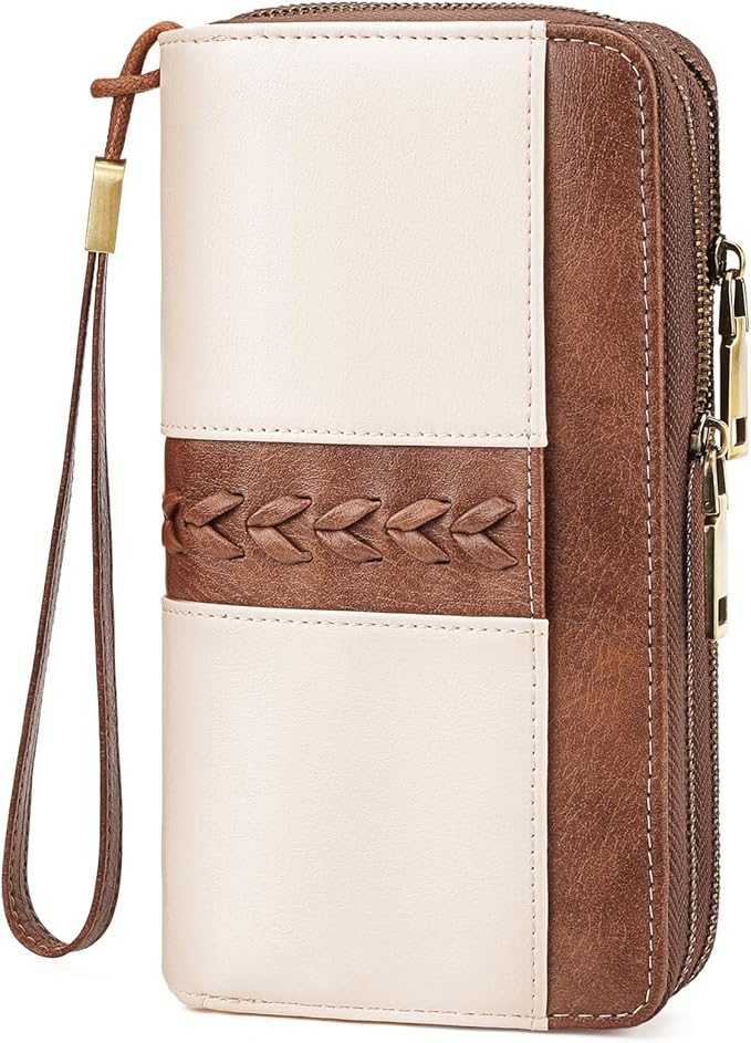 FALAN MULE Wallet for Women RFID Blocking Leather Large Capacity Zip Around Ladies Card Holdr Phone Purse Wristlet