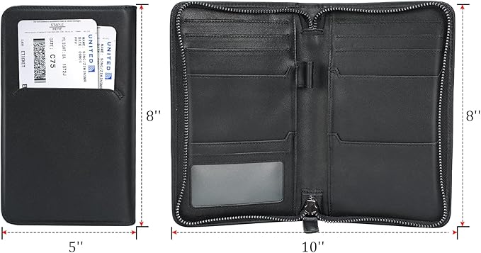 Polare Napa Leather Passport Holder Cover Case for Men RFID Blocking Travel Wallet Holds 4 Passports