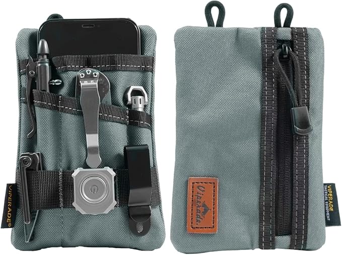 VIPERADE VE1 Pocket Organizer, EDC Pouch for Men, EDC Organizer Storage EDC Gears, Multitool Pocket Pouch Hold Your Flashlight/Pocket Knife, Pen, Notebook