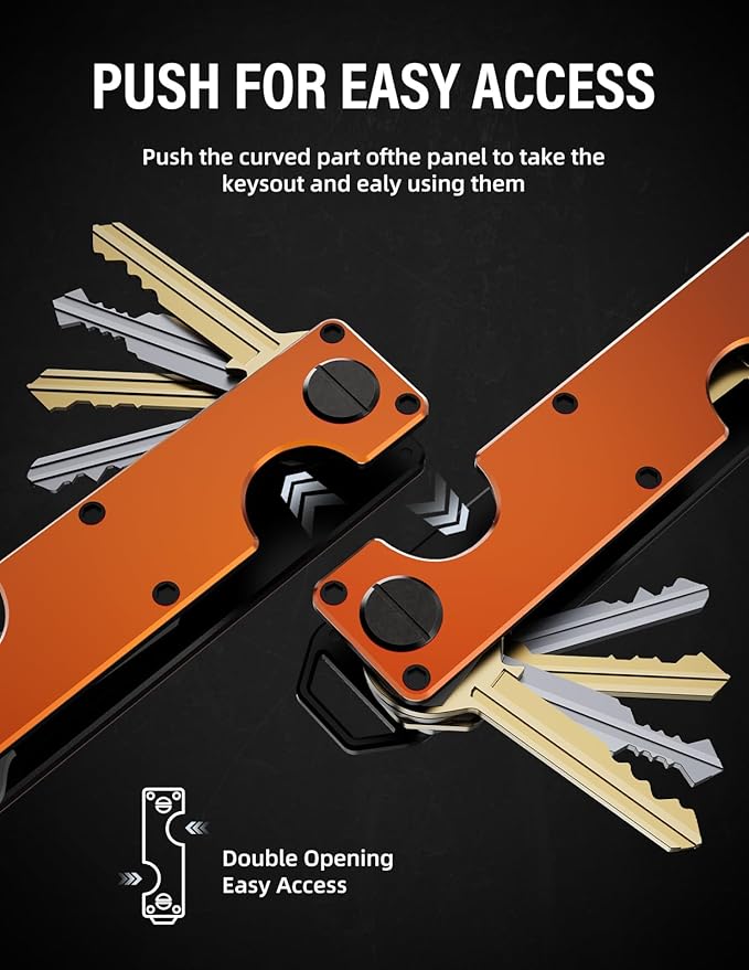 Key Organizer Key Holder Compact Key Case Minimalist Metal Key Chain Key Holder for Keychain Secures 8-10 Keys EDC