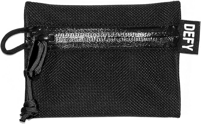 DEFY Project Ballistic Travel Organizer - Lightweight Nylon Accessory Organizer Wallet | Water Resistant Travel Pouch (Small, Black)