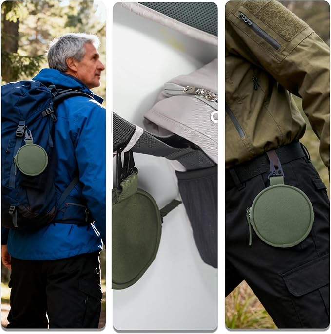 Tactical EDC Pouch for Men - 1000D Nylon Round Small Utility, Triangle Buckle Belt, Water-Repellent EDC Organizer, Coin Pouch for Keys & Earbuds