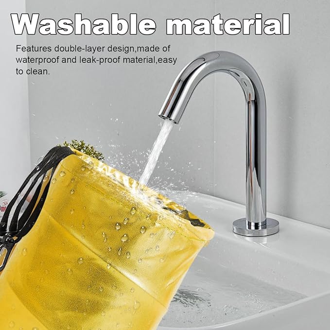Collapsible Trash Can Car Garbage Bag - Leather Pop-up Car Trash Bin with Elastic Band - Hanging Foldable Garbage Can Vehicle Waste Basket Bin - Double-Layer Washable Bag for Cars Camping (Gold)