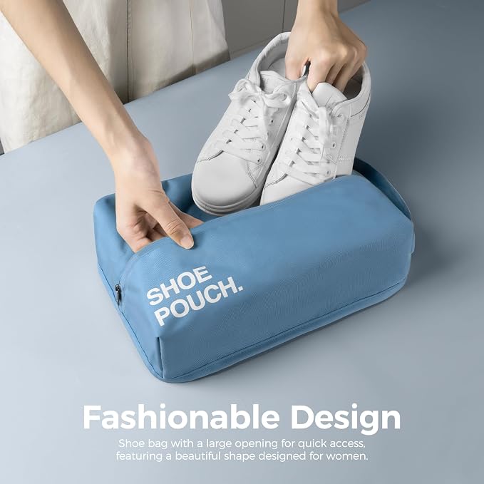 pack all Stylish Shoe Bag for Travel, Water-Resistant Shoe Pouch for Gym, Smell-Proof Soccer Cleats Bag for Sport (Dark Blue)