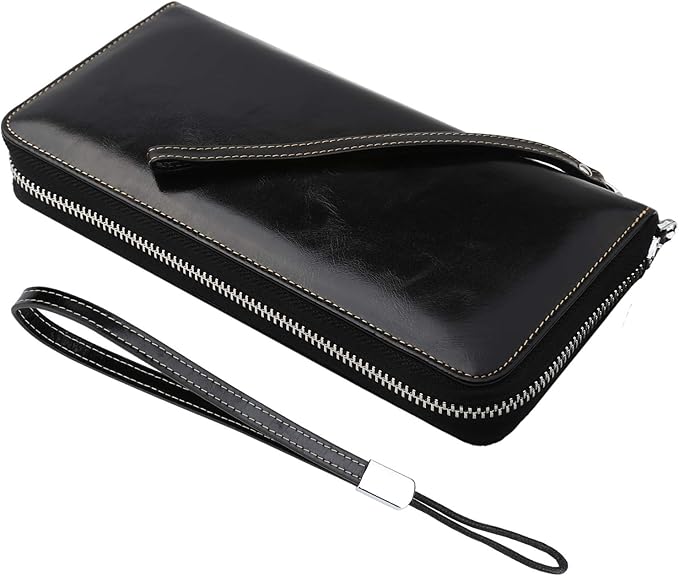 Lavemi Small Compact Women Wallet RFID Blocking Genuine Leather Bifold Purse with ID Windows