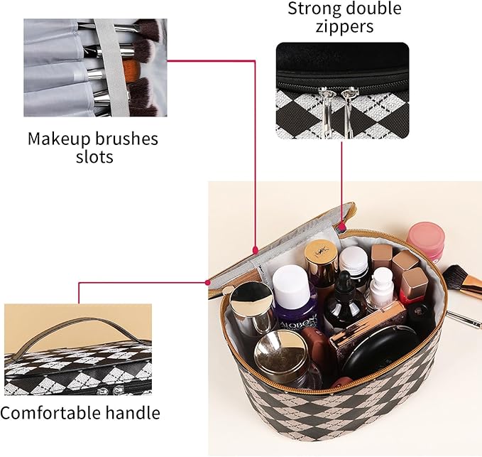 Makeup Bag 4 Pcs Waterproof Cosmetic Bag Set Portable Travel Cosmetic Bag Multifunction Organizer Storage Bag Toiletry Bag forWomen and Girls (BLACK)